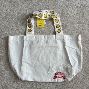 Keep Smiling / Smiley White Tote Bag!